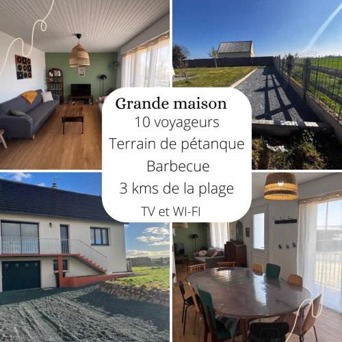 Grande maison, 10 voyageurs, jardin et terrain de pétanque