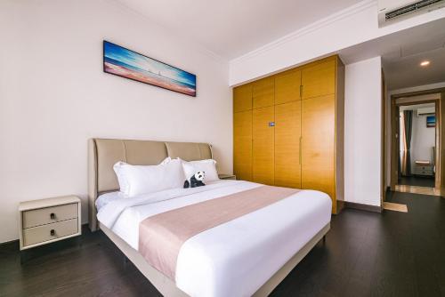 R&F Princess Cove Seine Region by FUJU with Seaview at JB City Centre#Adjacent to Singapore#5 mins walk to ClQ#Free Parking#中英文房东にあるベッド