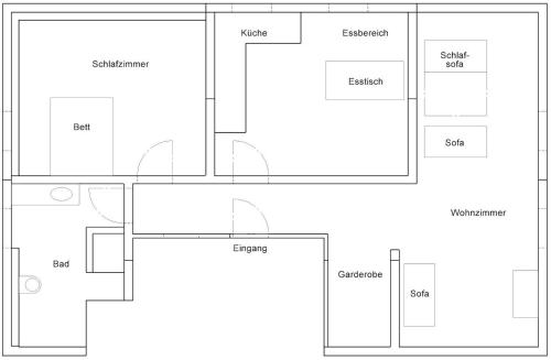 Půdorys ubytování Ferienwohnung Bullau-bü