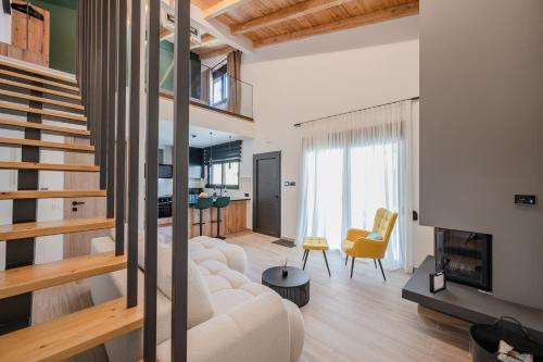 Χώρος καθιστικού στο Rosy Villas Collection