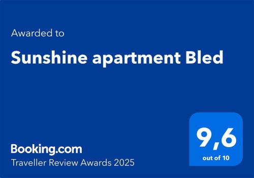 a blue sign with the words sunshine appointment bled at Sunshine apartment Bled in Bled