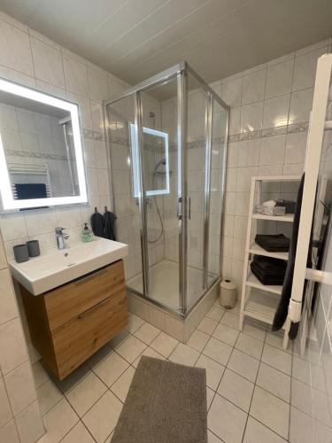 Ένα μπάνιο στο Ferienwohnung Dieblich an der Mosel