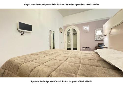 Posteľ alebo postele v izbe v ubytovaní METRO GARIBALDI - Loft con Wifi e 4 posti letto presso la Stazione Centrale di Napoli