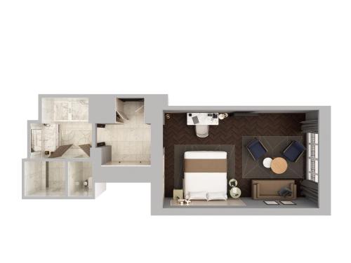 a model of a floor plan of a condo at Mandarin Oriental Lutetia, Paris in Paris