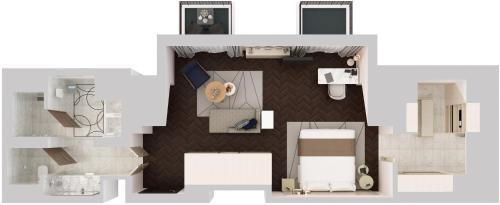 a rendering of a floor plan of a room at Mandarin Oriental Lutetia, Paris in Paris