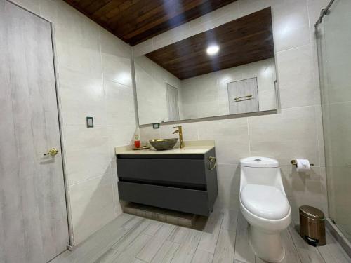 Ένα μπάνιο στο Luxury house with Jacuzzi in the Coffee Region