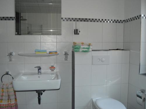 Bilik mandi di Ferienwohnung Lennestadt