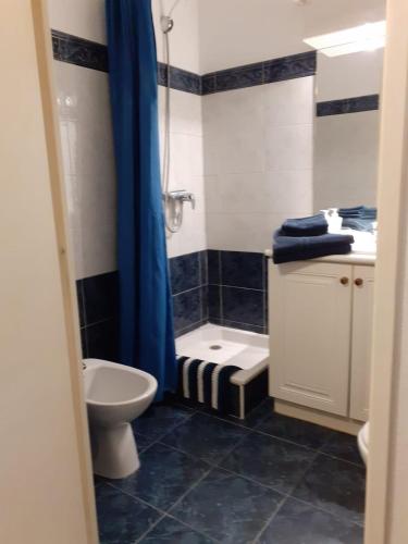 une salle de bain avec une douche, des toilettes et un lavabo dans l'établissement Studio 200m mer et promenade des anglais, à Nice