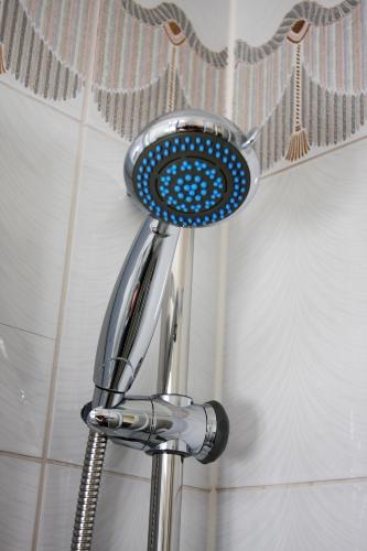 a shower head in the corner of a shower at The Trelinda Guest House in Newquay