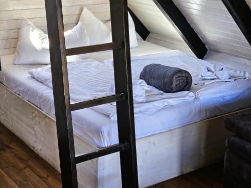 a ladder bunk bed with a pillow on it at Mountains and Lakes - Romantika 5 Beach Bungalow in Rust