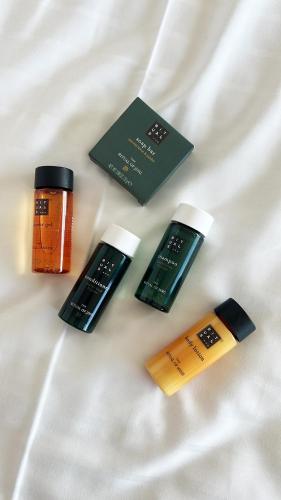 a group of three products sitting on a bed at Escale Oceania Brest in Gouesnou