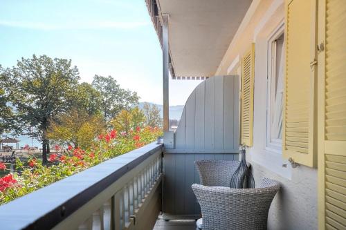 Μπαλκόνι ή βεράντα στο Hotel Schlossblick Chiemsee
