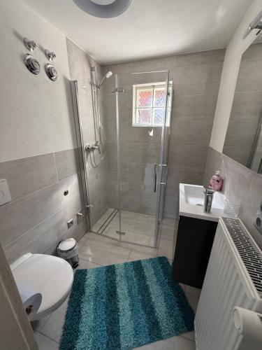 Ένα μπάνιο στο Ferienwohnung Rüdenhausen