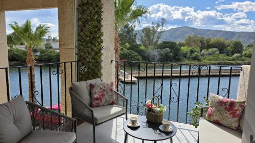 a balcony with a view of the water at Regata Playa in Oropesa del Mar