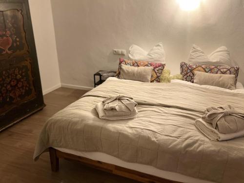 Katil atau katil-katil dalam bilik di Ferienwohnung Kleines Paradies mit privater Sauna