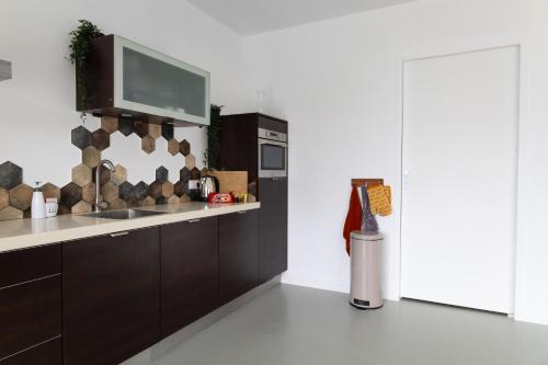 Kuchyň nebo kuchyňský kout v ubytování Meraki Villas