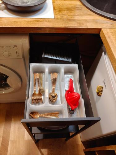 ヴィリニュスにあるAušros Vartaiの調理器具付きキッチン