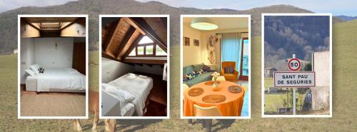 Postel nebo postele na pokoji v ubytování Cal Harrys - La Mejor Casa de vacaciones en Pyrenees con Vistas a la Montaña