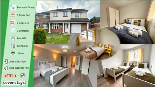 Ένα ή περισσότερα κρεβάτια σε δωμάτιο στο Spacious 4 Bed House with parking in Wolverhampton