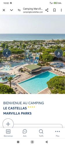 Capture d'écran d'une page d'un site web du complexe dans l'établissement Mobile-home tout confort 6 personnes climatisé, à Sète