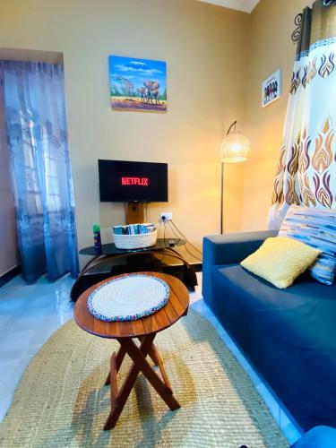 TV a/nebo společenská místnost v ubytování Shambani House