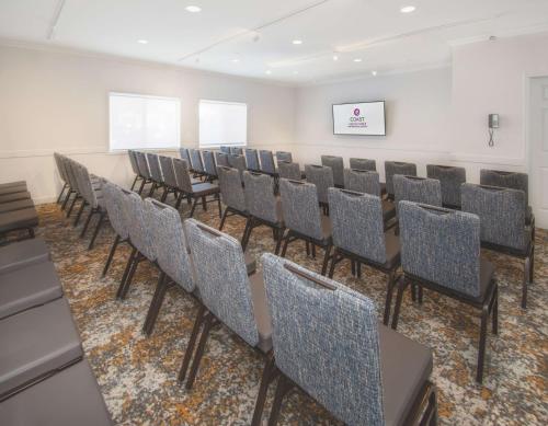 a row of chairs in a conference room at Coast Canmore Hotel & Conference Centre in Canmore