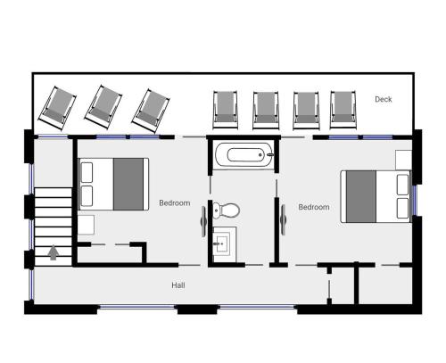 a floor plan of a small house at Next Time Down by Carolina Beach Realty in Kure Beach