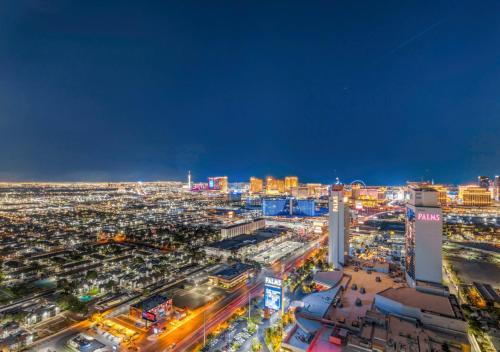 a view of a city at night at Palms Place Condo Hotel & Casino in Las Vegas