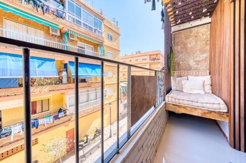 Ένα ή περισσότερα κρεβάτια σε δωμάτιο στο Luxury apartment with cinemaroom 600 mtr from the beach