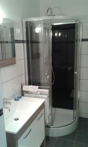Koupelna v ubytování La Sauldre