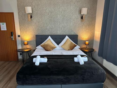 Katil atau katil-katil dalam bilik di Hotel Restaurant zum Löwen