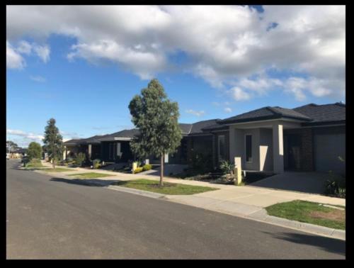 a house on the side of a street with a tree at Serenity Home 7 by Hiverooms in Pakenham