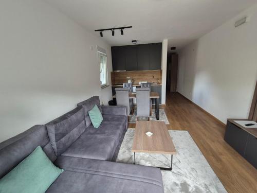 a living room with a couch and a table at Apartmani Banjski Biser in Jošanička Banja