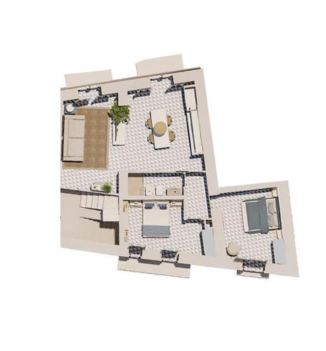 a floor plan of a house at Marina Palace Apartments & Terrace in Lipari