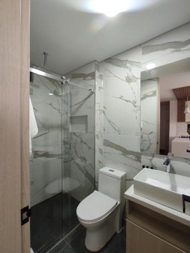 Koupelna v ubytování Modelia Living & Parking