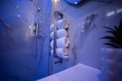 Ein Badezimmer in der Unterkunft Beautiful Skyline Suite 30 minutes from Paris!