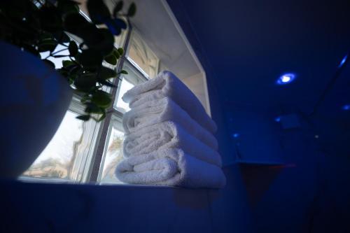 Ein Bett oder Betten in einem Zimmer der Unterkunft Beautiful Skyline Suite 30 minutes from Paris!