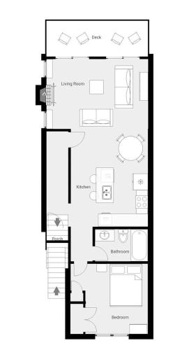 a black and white floor plan of a house at Island Dreams by Carolina Beach Realty in Kure Beach