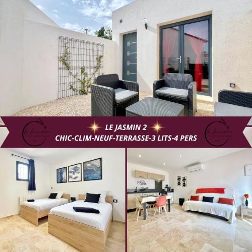Le Jasmin 2 - Chic, Clim, Terrasse, Neuf, 3 lits, 4 personnes
