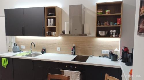 Kuchyň nebo kuchyňský kout v ubytování Apartmány Javorná
