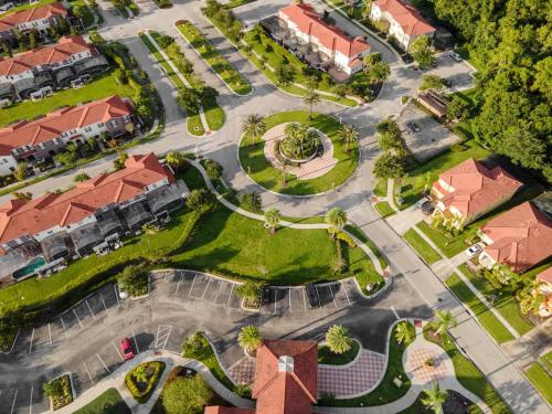 an overhead view of a parking lot with a park at Ground Floor Gathering up to 9 guests BL387 in Kissimmee