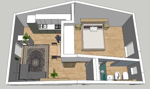 a floor plan of a house at Little Home Italy in Castelvetro di Modena