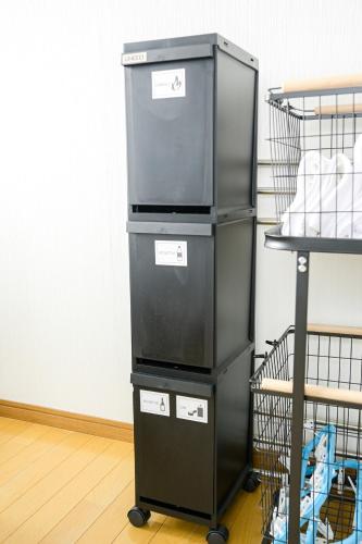 three refrigerators are stacked on top of each other at バンビハイツ長嶋304 in Aomori