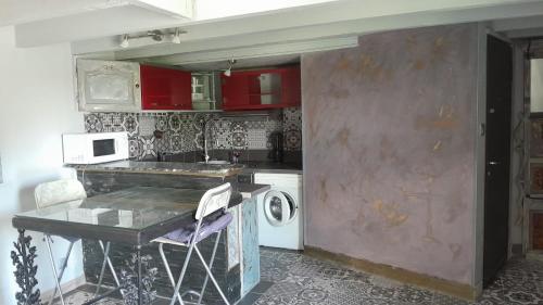 Kuchyň nebo kuchyňský kout v ubytování Appartement ravissant au bord de l'Hérault