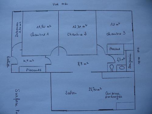 Κάτοψη του appartement 3 chambres, plage à 400 m