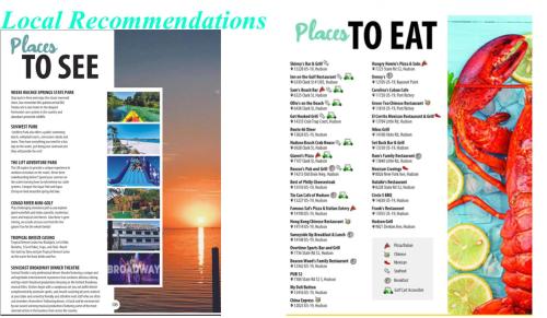 a page of a brochure for a restaurant at Gorgeous Seaside Seashell Cottage! in Hudson