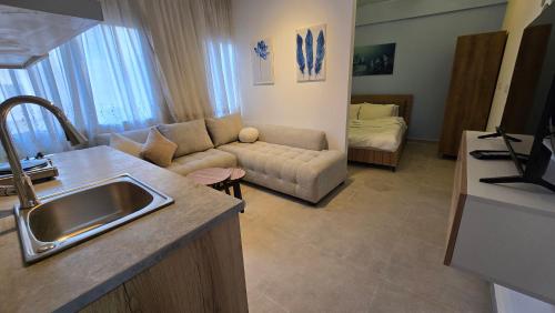 Posezení v ubytování Hostland