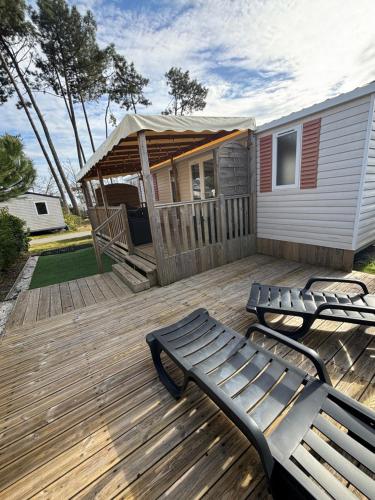Lodge du Sangla Mobil Home premium Village Vacances 4 étoiles Lège Cap Ferret