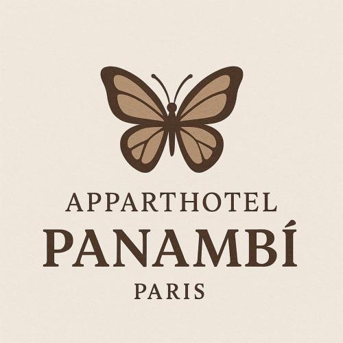 logo papillon avec les mots antiparticle panamidated pambilt permis dans l'établissement Appart Hôtel PANAMBI, à Chevilly-Larue