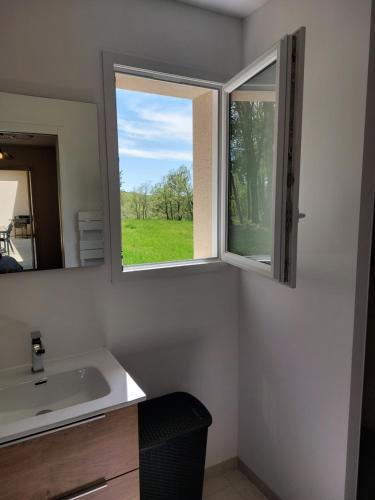 une salle de bain avec un lavabo et une fenêtre dans l'établissement 